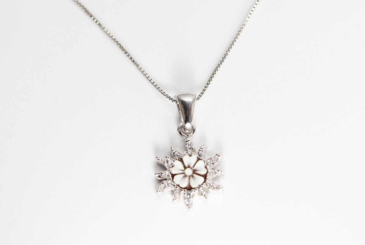 CIONDOLO SARDONICA SOLE 6MM ARGENTO E ZIRCONI -2097