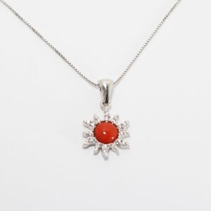 CIONDOLO SOLE CORALLO ARGENTO-2907