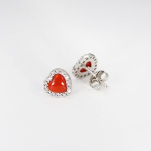 ORECCHINI CUORI CORALLO ARGENTO E ZIRCONI-2922